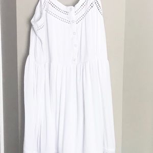 Just Fab White Midi Sun ☀️ Dress Size L